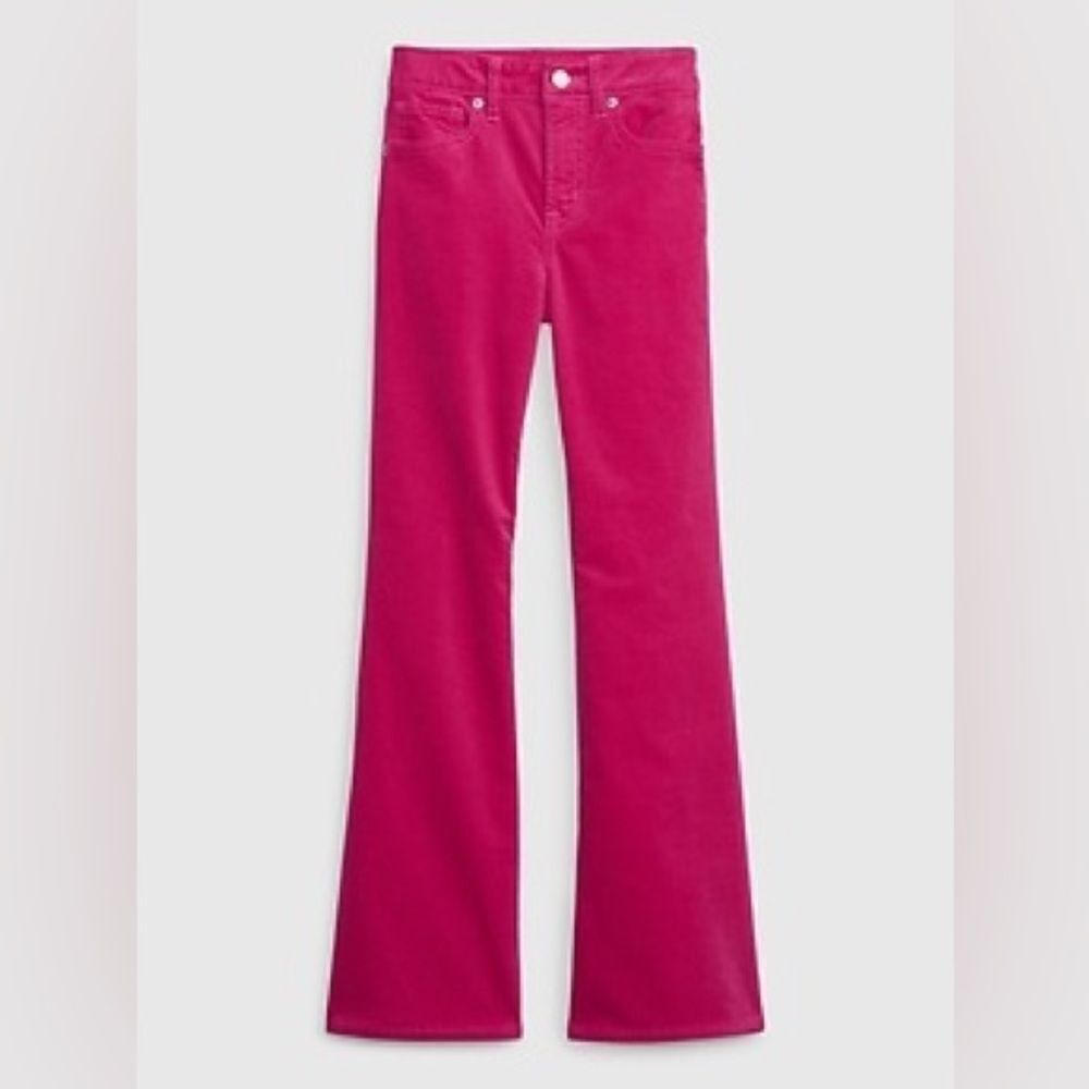 Gap Kids High Rise Velvet Flare stretch pants Jeans Washwell 70’s flare pink - 8